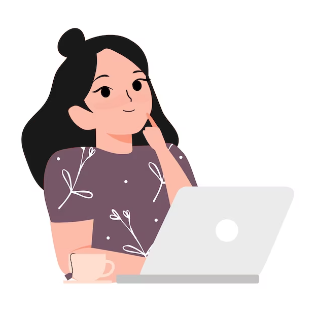 dibujo de una mujer programando
